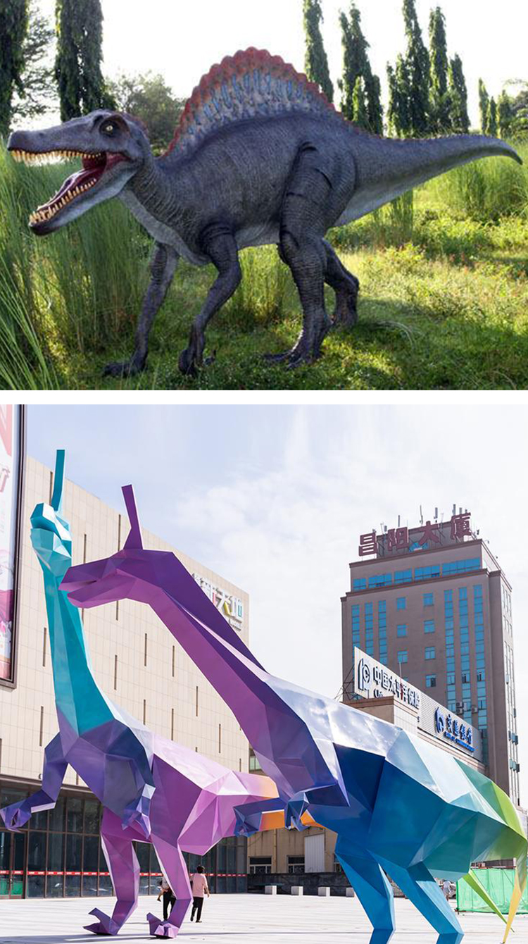 Forest Park Children's Amusement Park Simulation Fiberglass Dinosaur Sculpture Scenic Area Zoo Vivid Customization