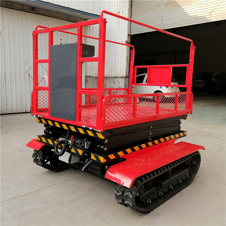 Elevators for high-altitude operations in gardens, greenhouses, orchards, pruning and picking, tracked electric hydraulic lifting platforms