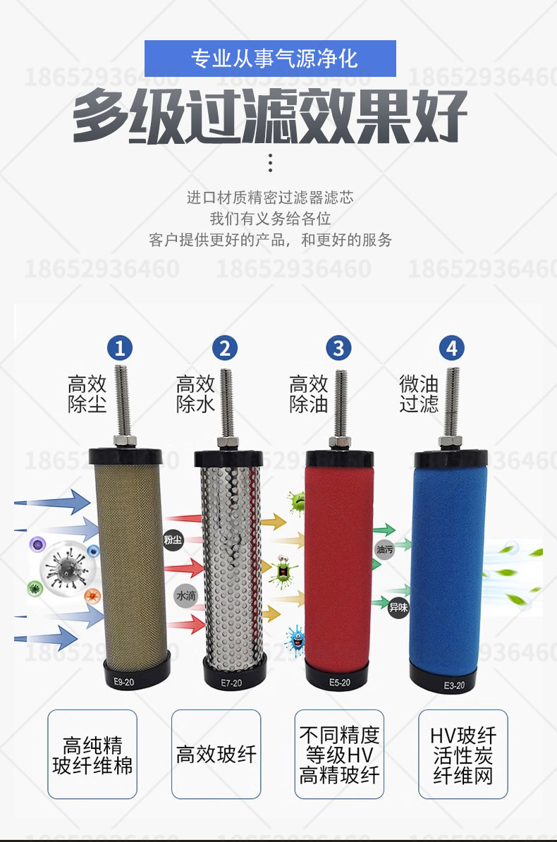 Compressed air precision filter, stainless steel food grade compressed gas oil-water separator, 304316 laser machine