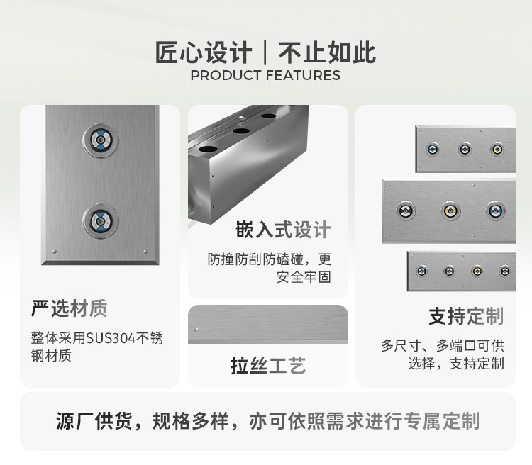 Customized manufacturer of stainless steel gas source box embedded gas terminal box for hospital operating rooms