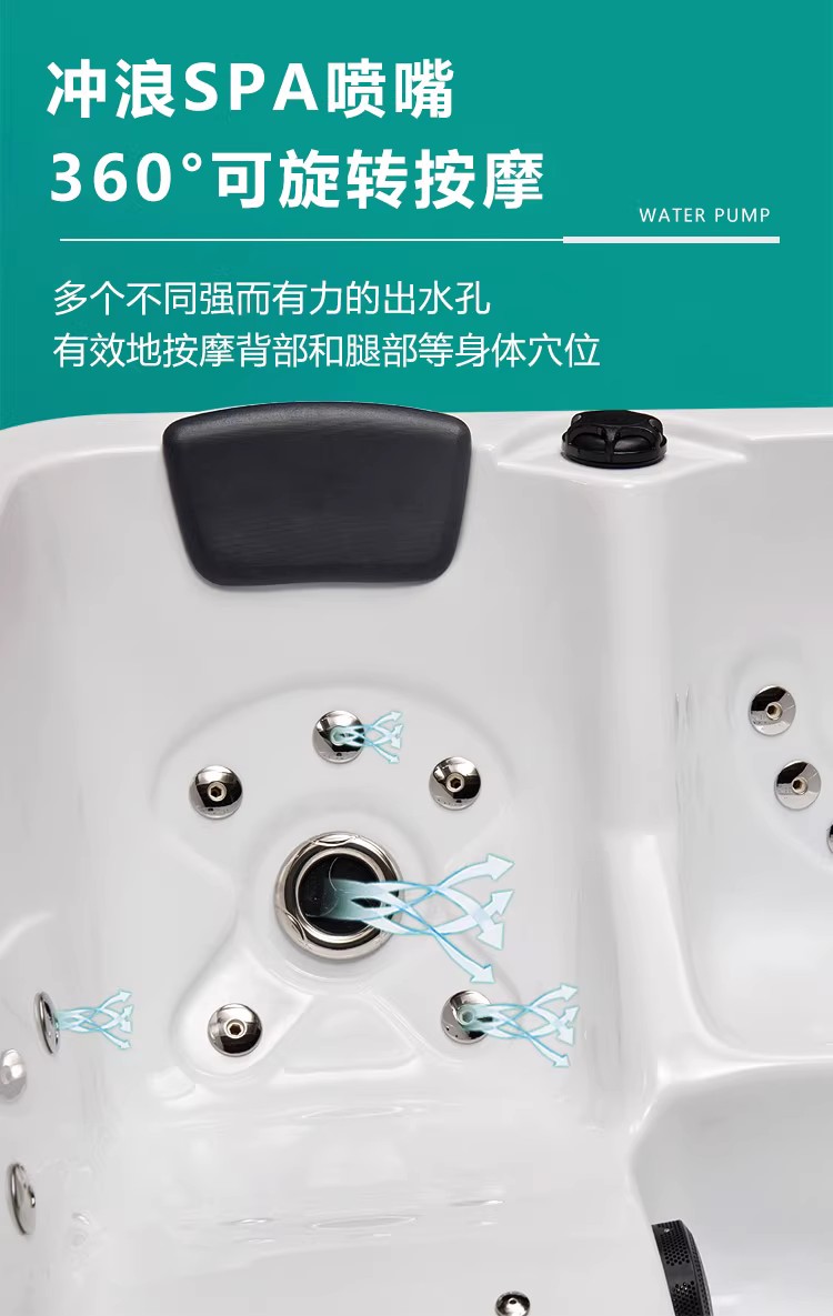 Bathtub Acrylic Massage Thermostatic Heating Surfing Home Outdoor Extra Large Bathtub Courtyard Embedded Bathtub