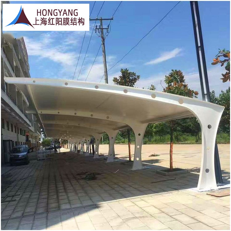 红阳 防压防震防水 膜结构停车棚 支持加工定做 电瓶车棚污水池加盖