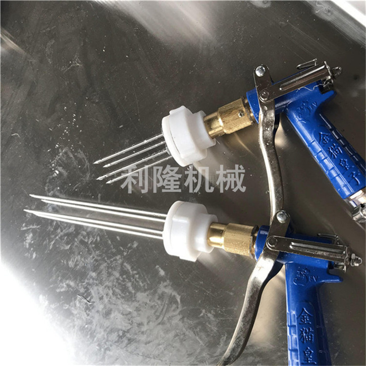 Manual experimental saline injection machine, double gun, 8-needle injection equipment for cured meat, chicken and duck saline injection machine