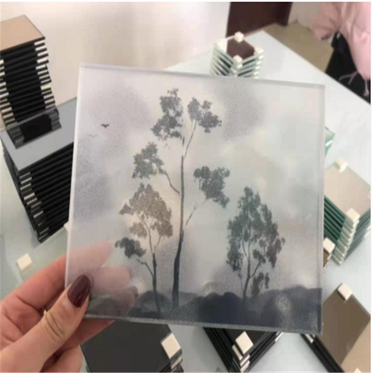 Customization of 5+5 ultra white landscape painting screen with tempered glass for landscape painting and glass art