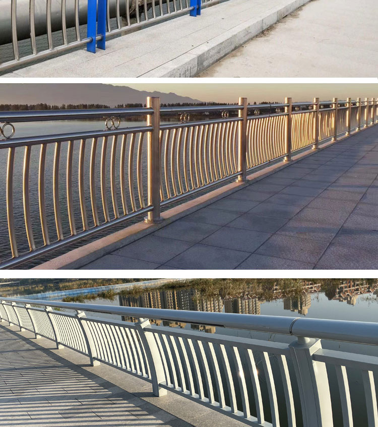 景观桥梁用不锈钢复合管护栏304白钢防撞栏杆内扶手围栏立柱片
