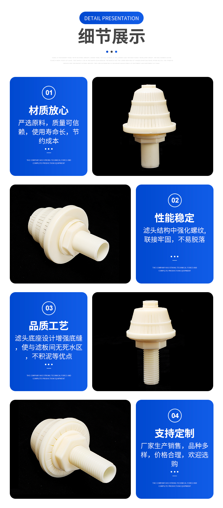 ABS tower cap filter head for tower type water treatment filter, customized by Guoyuan