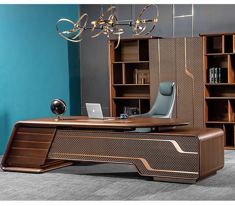 Boss's desk, office desk, office furniture, minimalist modern new Chinese style desk and chair combination