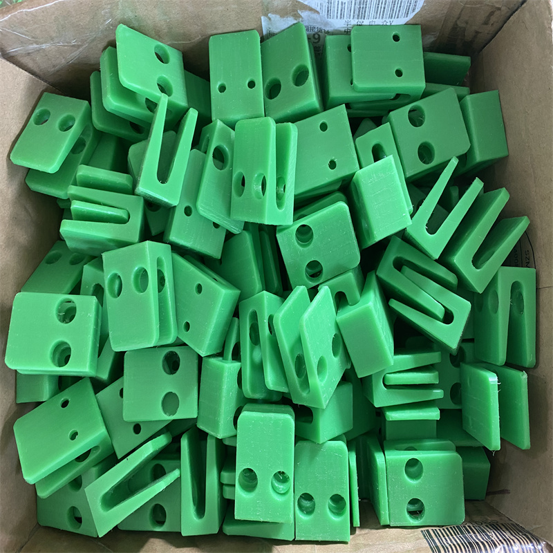 Ultra high molecular weight polyethylene slider impact resistant plastic processing parts, assembly line fasteners, irregular parts