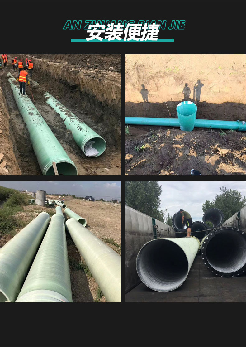 Sandwich pipe threading composite pipe, large diameter fiberglass reinforced plastic power process winding drainage pipeline