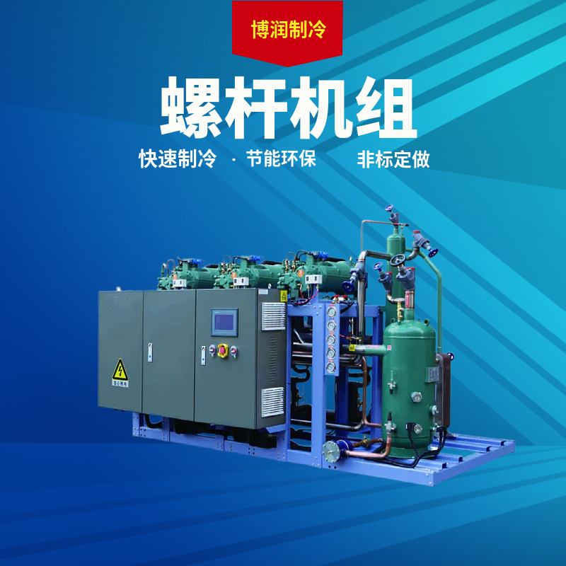 Borun Refrigeration adopts a semi enclosed low-temperature screw compressor unit HSN6461-50 in parallel with a water-cooled storage unit