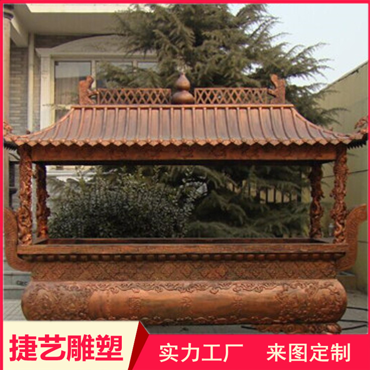 2 meter copper incense burner, Palace Museum decorations, 11 meter copper tower furnace sculpture, customized long cast iron pagoda