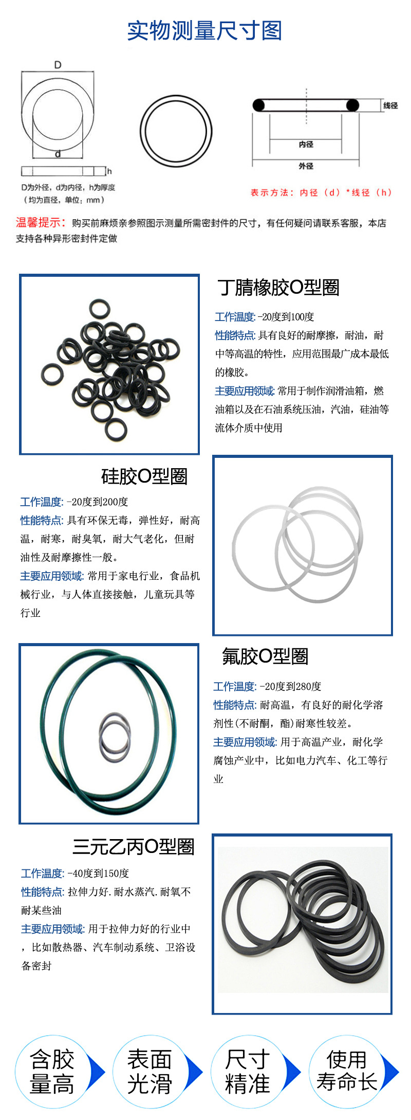 Manufacturer's large-sized O-ring, EPDM silicone fluorine rubber, nitrile rubber, large sealing ring