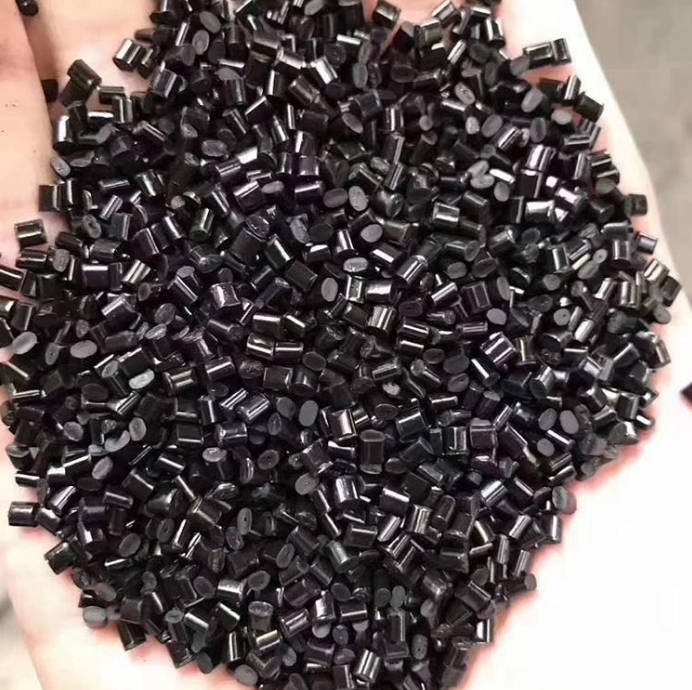 PC/ABS alloy material, PC alloy plastic particles, environmentally friendly and flame retardant, with a black brightness and blackness of 28