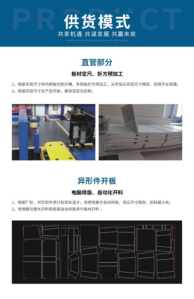 Inner wall steel faced magnesium composite fire resistant air duct, inorganic silicon crystal board, calcium silicate integrated composite board