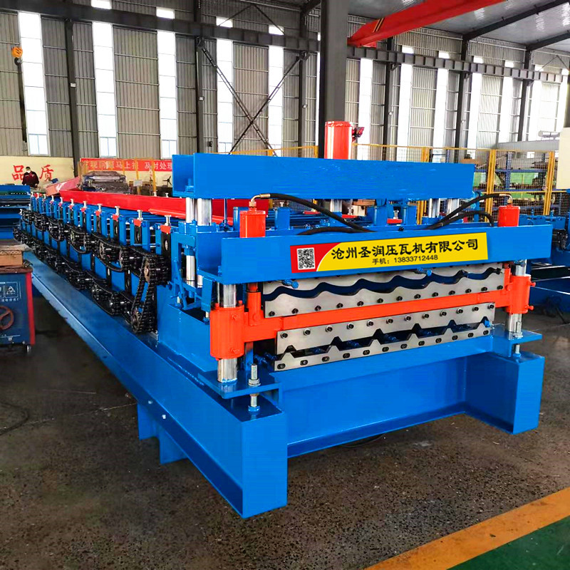 1050-1100 Arc Glass Tile Pressing Machine Double Layer Tile Machine Color Steel Dual Use Tile Pressing Equipment Factory