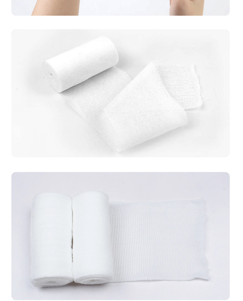 Non fat gauze roll bandage disposable pure cotton high-density 6/8/10 * 600cm medical sports use