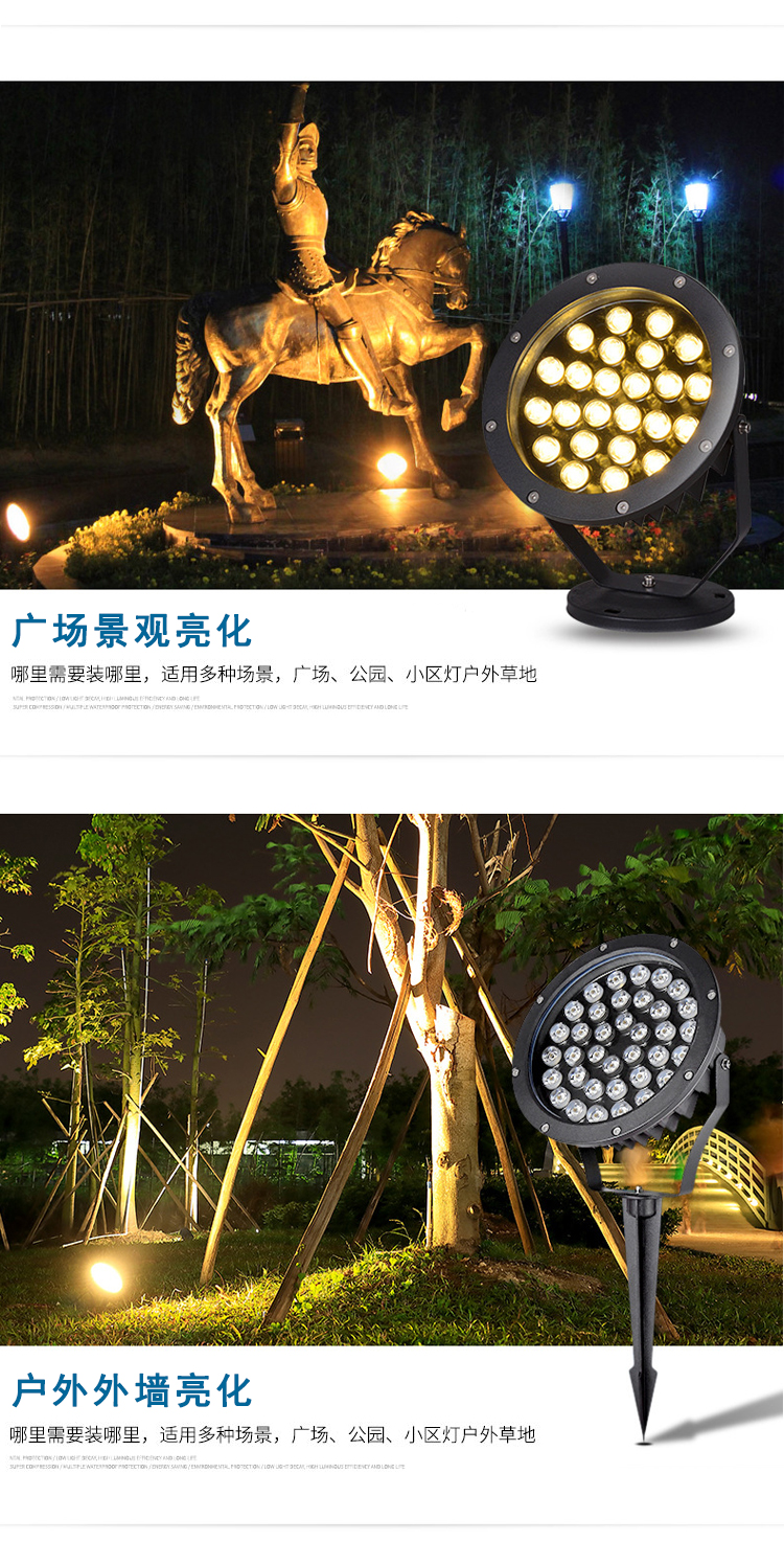 Lei Xing Lighting Outdoor Circular Waterproof LED Slotted Ground RGB Illumination Tree Projection Light LX-TSD011