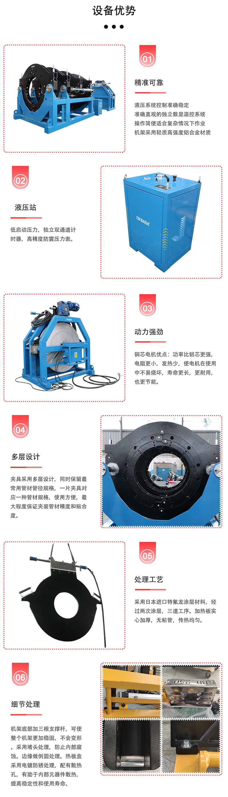 Export various models of hot melt welding machines, covering 500-1600mm ultra large diameter plastic pipes, Bada Wellting