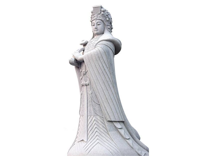 Temple Buddha Statue Stone Carving Mazu Sculpture Temple Ancient Architecture Stone Carving Characters Large Granite Character Statue Customization