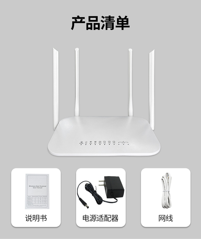 1800Mbps card insertion multiple network ports WIFI 6 dual frequency 5G routing CAT12 CPE home wireless router