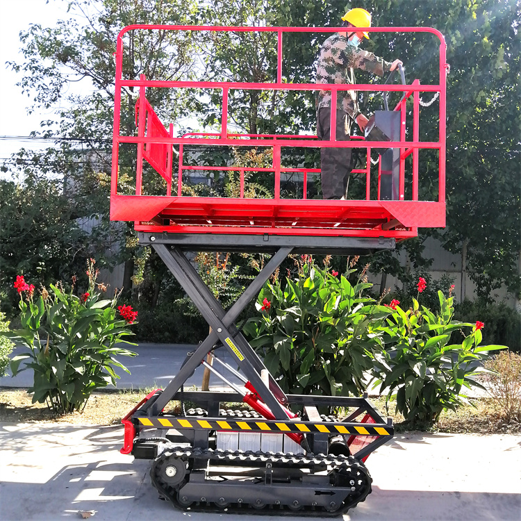 All terrain orchard picking automatic remote control elevator hydraulic walking scissor fork lifting platform