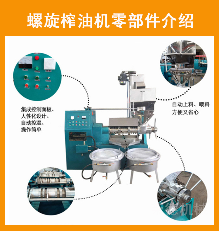 Large oil extraction and filtration production line, four stage press, mature spiral oil press, tea oil refining machine
