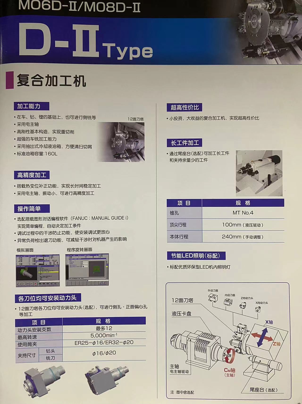 The DY-II series of Jinshang precision turret machine is equipped with a Y-axis composite processing machine M06DY-II M08DY-II