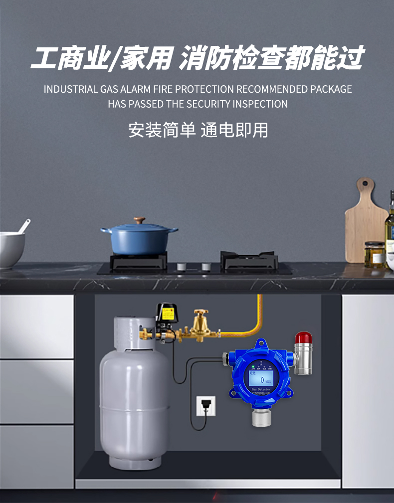 Combustible gas alarm Huiruipu fixed explosion-proof natural gas liquefied gas concentration detector probe