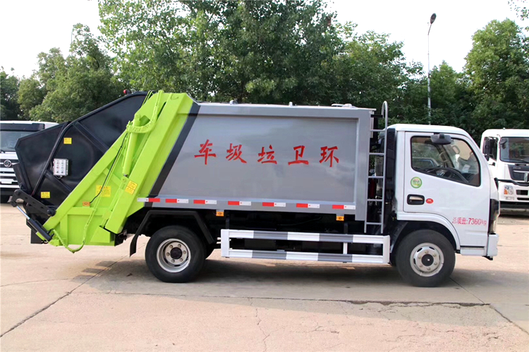 Dongfeng D6 Dorika 7-square compressed Garbage truck The garbage transfer vehicle in the community can be hung with two 240 liter buckets