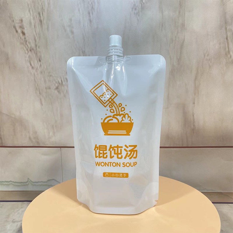 Soup packaging bag Luosifen soup Wonton soup nozzle bag drink nozzle self support bag support customized free design