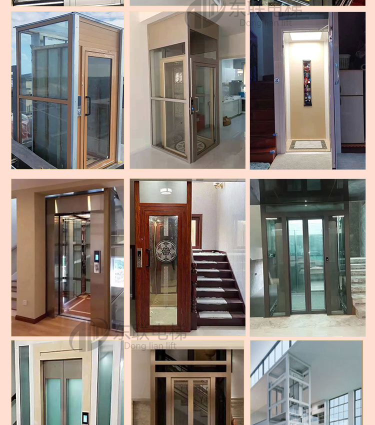Household sightseeing elevator, 3-story small lifting equipment, duplex attic villa, customized by Donglian