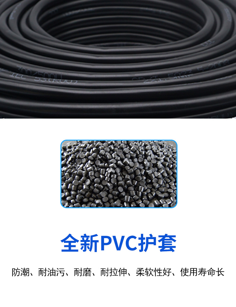 Syv50-3 coaxial cable, RF cable, double-layer shielded network, oxygen free copper signal amplifier cable, feeder