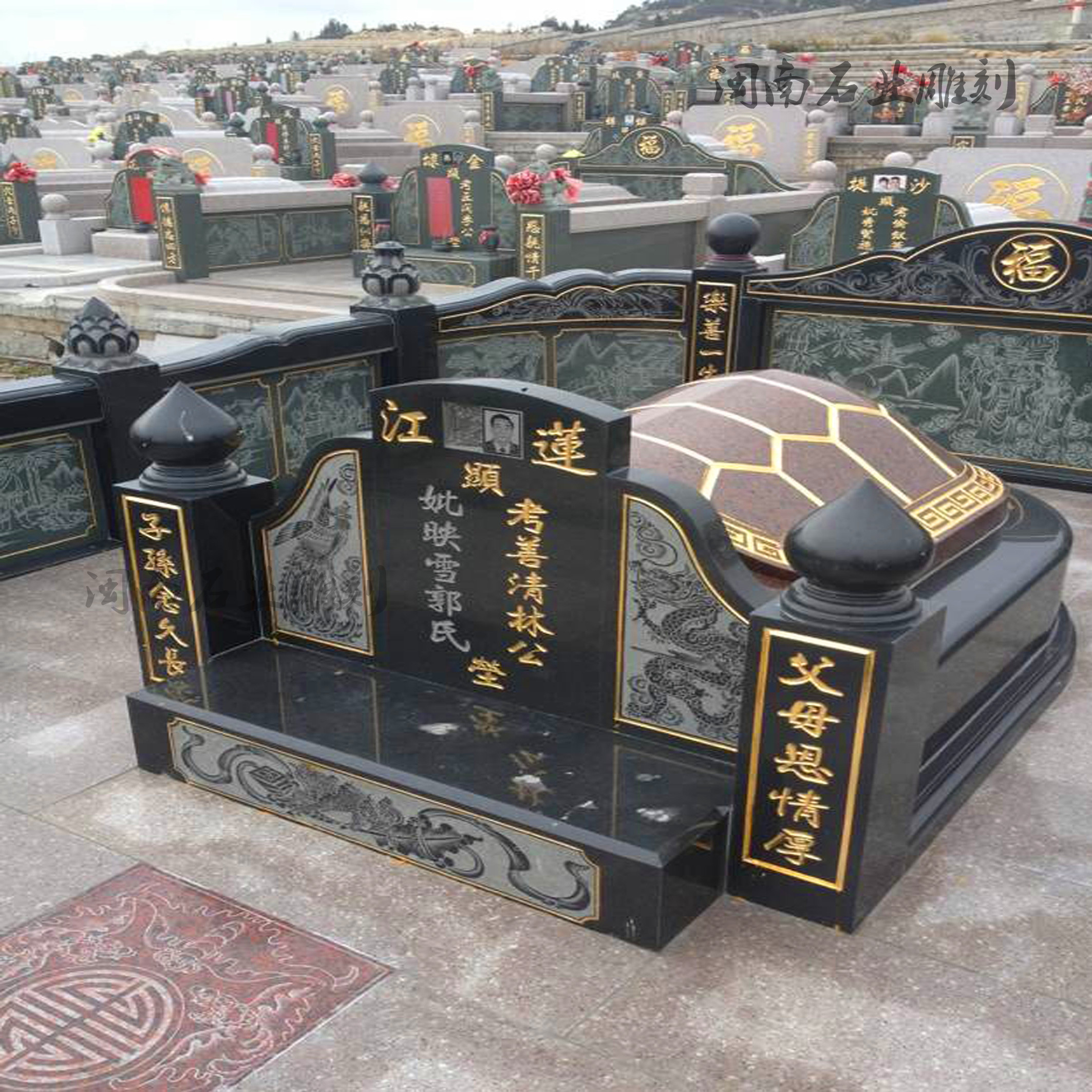 Customized Marble Tombstone Rural Burial Granite Outdoor Stone Stele Single Caved Twin Tombs Cemetery Cemetery