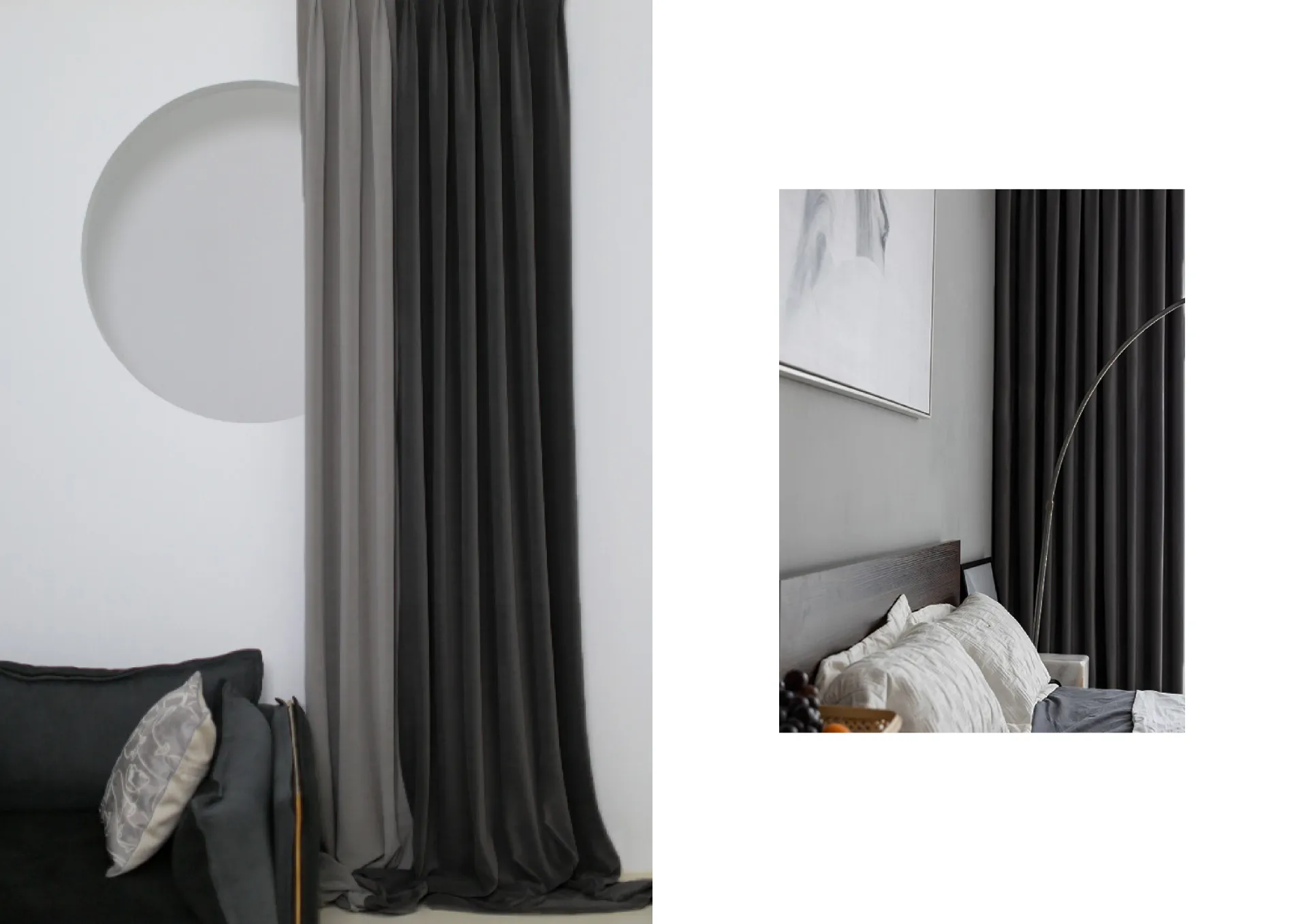 Royal real velvet matte velvet fabric milk tea color non pour down modern simple light luxury curtains custom curtain head