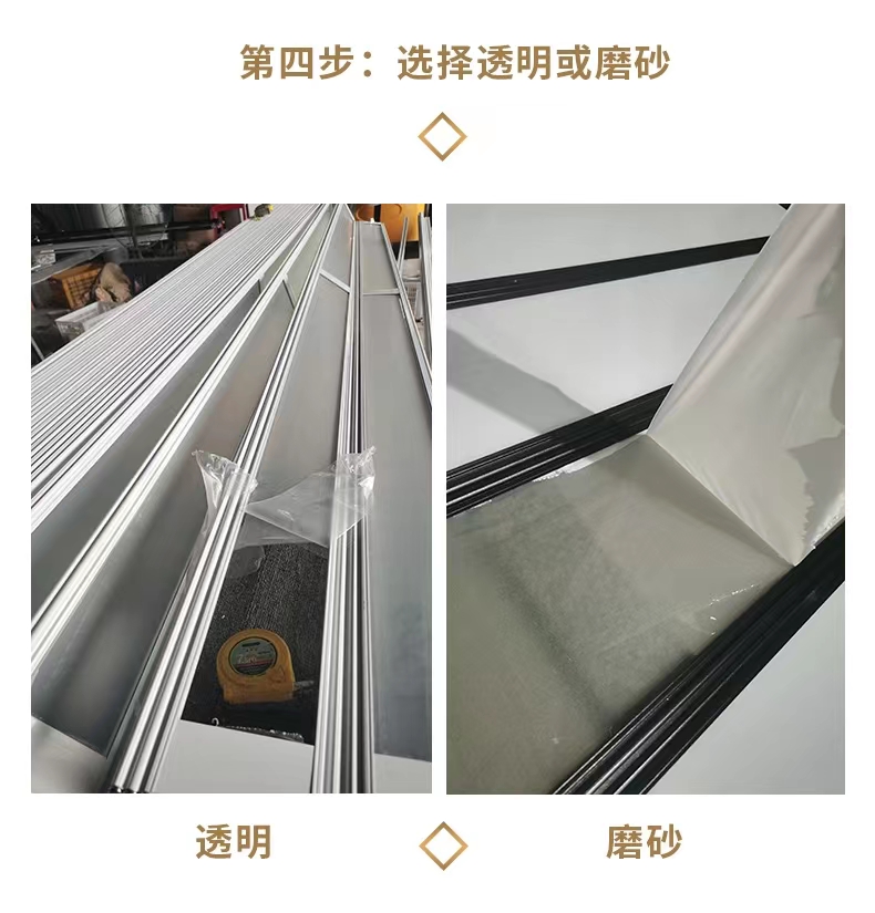 Aluminum alloy crystal folding door with lock, no lower rail, curved shopping mall, car wash room, transparent sliding