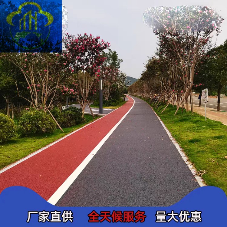 工厂园区彩色透水路面 高承载 景区人行步道透水地坪