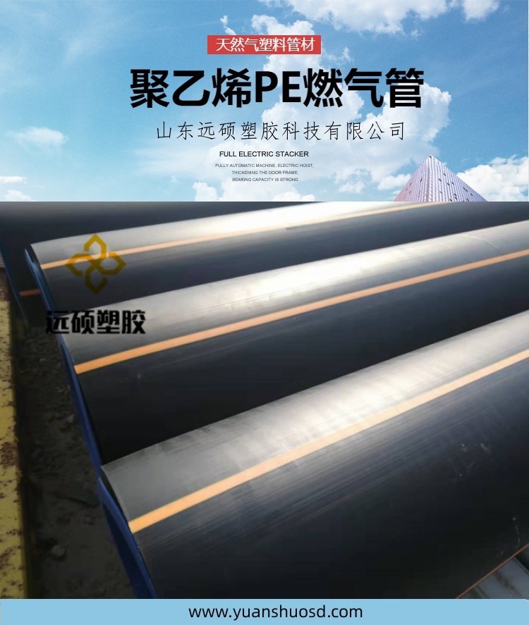 Yuanshuo High Performance PE Gas Pipe PE100 Gas Pipe SDr11 Ventilation Buried Pipe