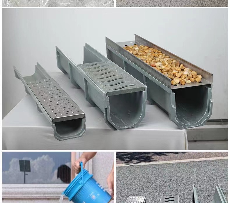 Fiberglass drainage ditch, resin drainage ditch, sewer cover plate, U-shaped groove, linear drainage and sewage discharge