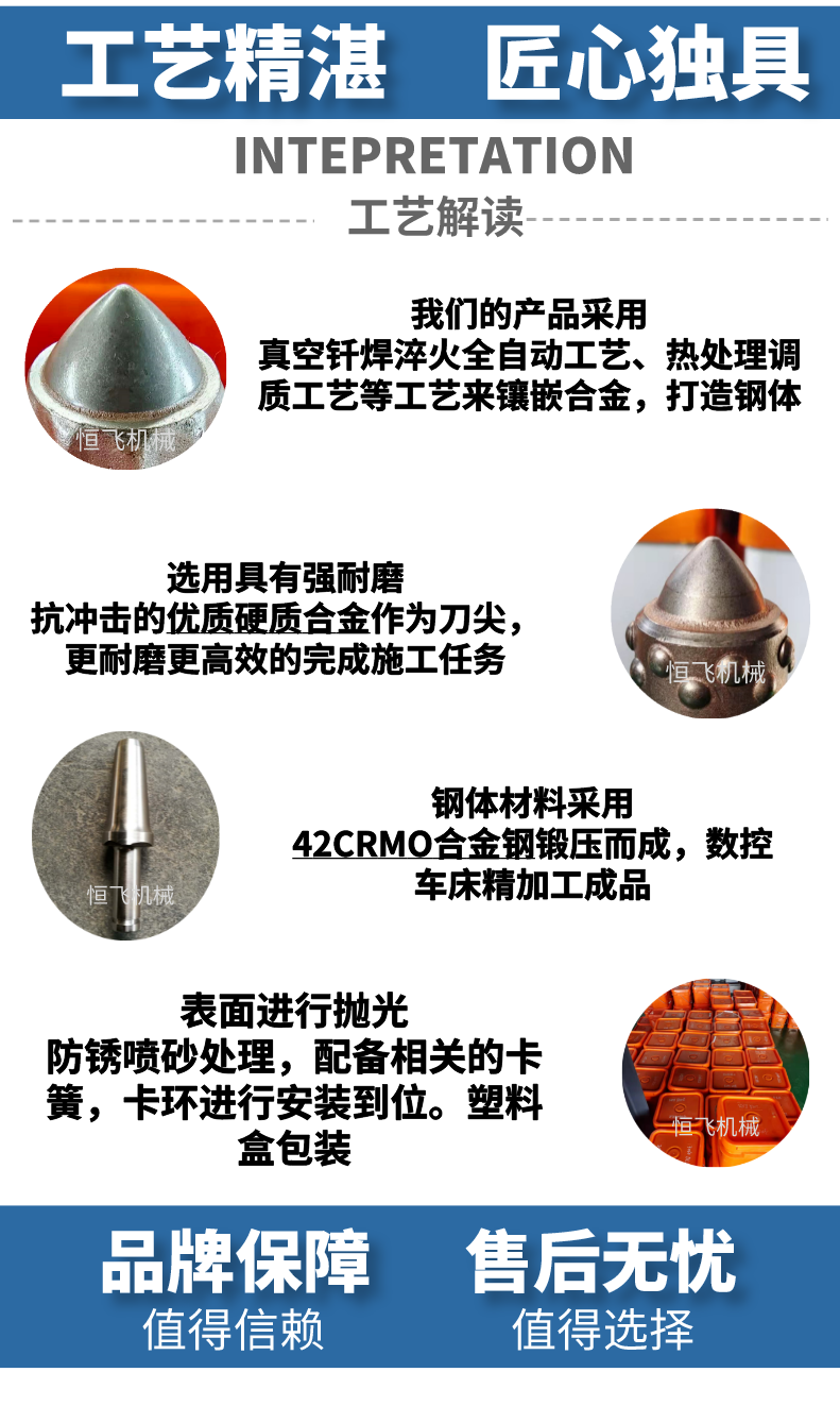 Factory produced rotary drilling teeth bullet head for drilling limestone hard rock strong footage drilling rig, cutting tooth model 3060, including transportation cost