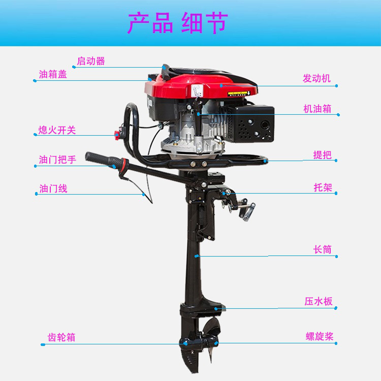 Electric start 15 horsepower outboard engine, Chengyu with reverse gear gasoline external engine, propeller propeller