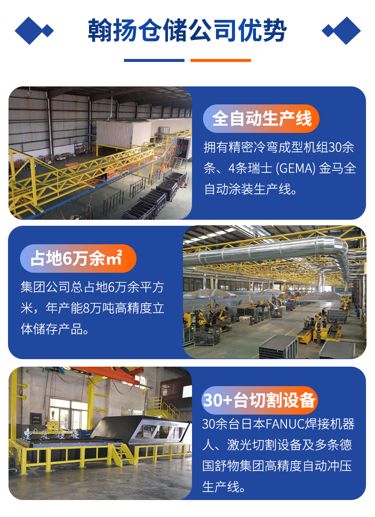 Automated warehouse shelves, intelligent logistics warehousing, customized large-scale warehouse three-dimensional warehousing design