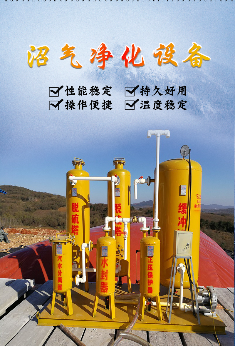 High desulfurization efficiency of biogas desulfurization tank, Hongshuo stainless steel desulfurization flame arrester, biogas tank desulfurization tower purification equipment