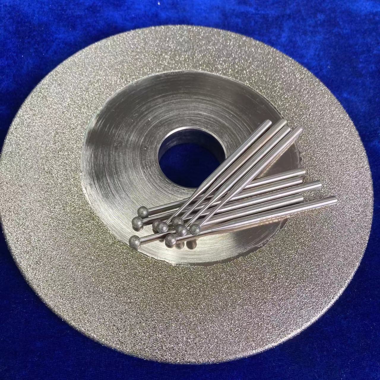 Electroplated CBN grinding head, spherical long shank diamond rod, curved surface polishing tool, stainless steel profile