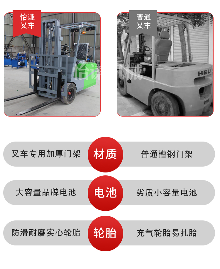 0.5 ton three fulcrum hydraulic electric forklift lithium forward moving multi-functional port station handling and stacking equipment