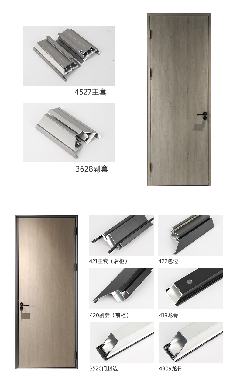 Wholesale of all aluminum alloy indoor set doors, modern and simple, all aluminum doors, north-south and north-south, flat open bedroom door manufacturer