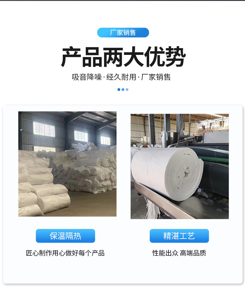 Luyang Aluminium silicate needled blanket Ceramic fiber blanket High density Aluminium silicate blanket is elastic