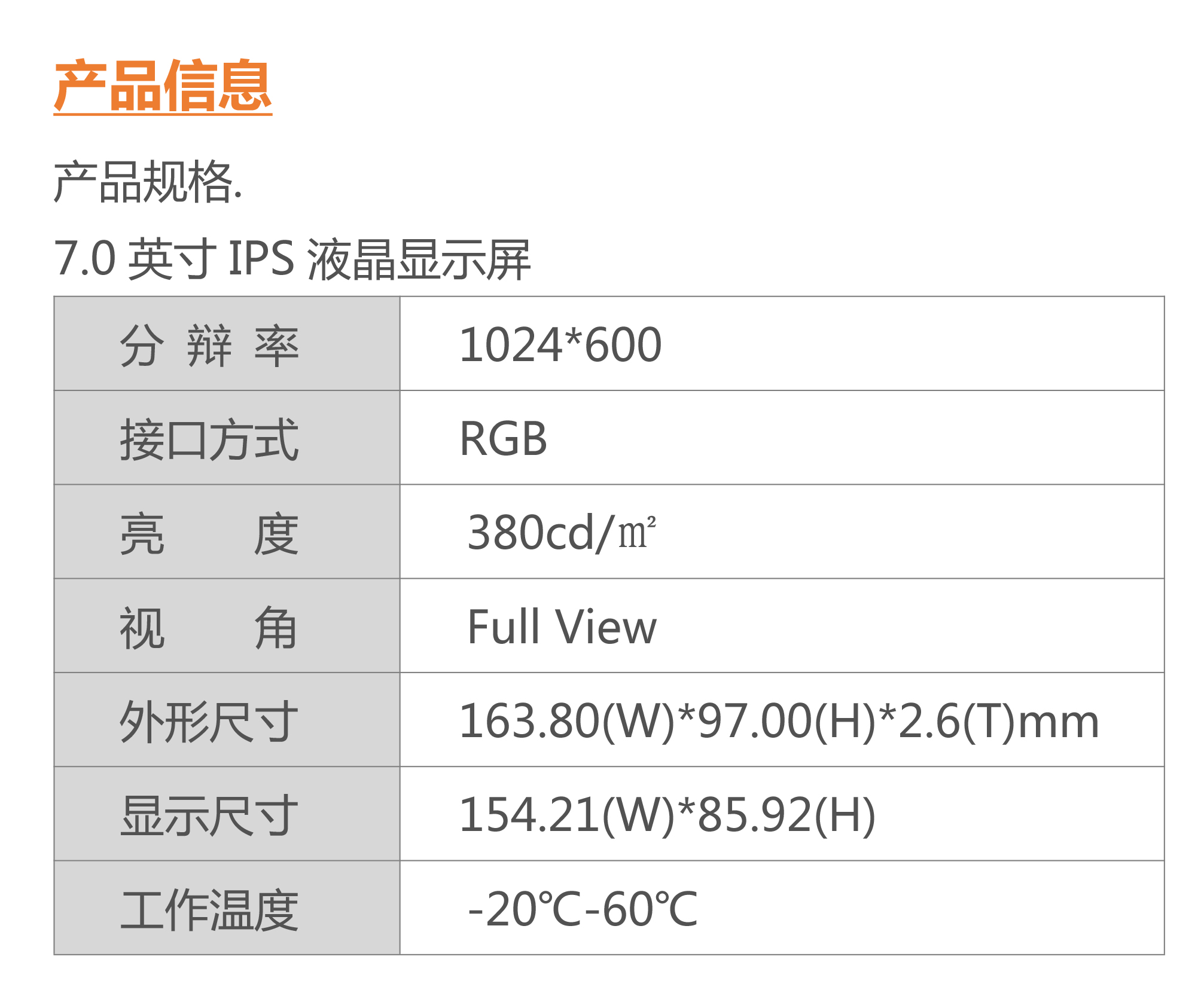 7-inch LCD display screen 1024 * 600 tft-LCD touch car instrument panel LCD screen customization