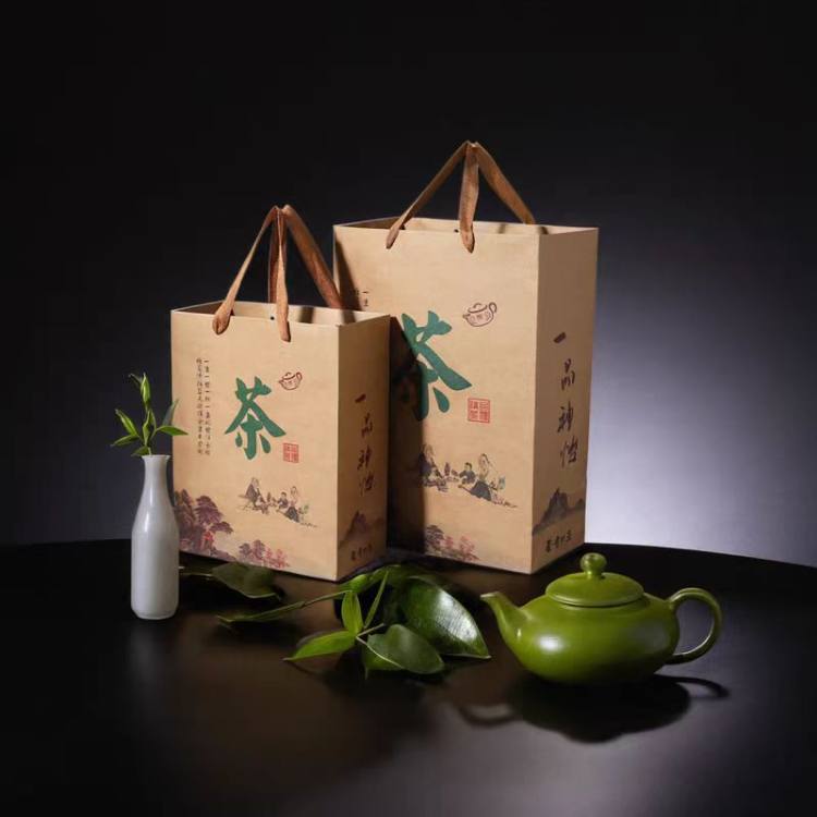 中国风简装茶叶盒牛皮纸袋散茶分装小号通版茶叶包装袋定制批发