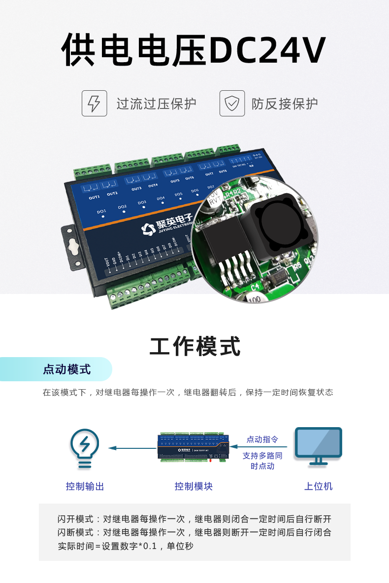 DAM0FFF-MT switch value acquisition output device analog input 16 channels intelligent water pump motor light remote control