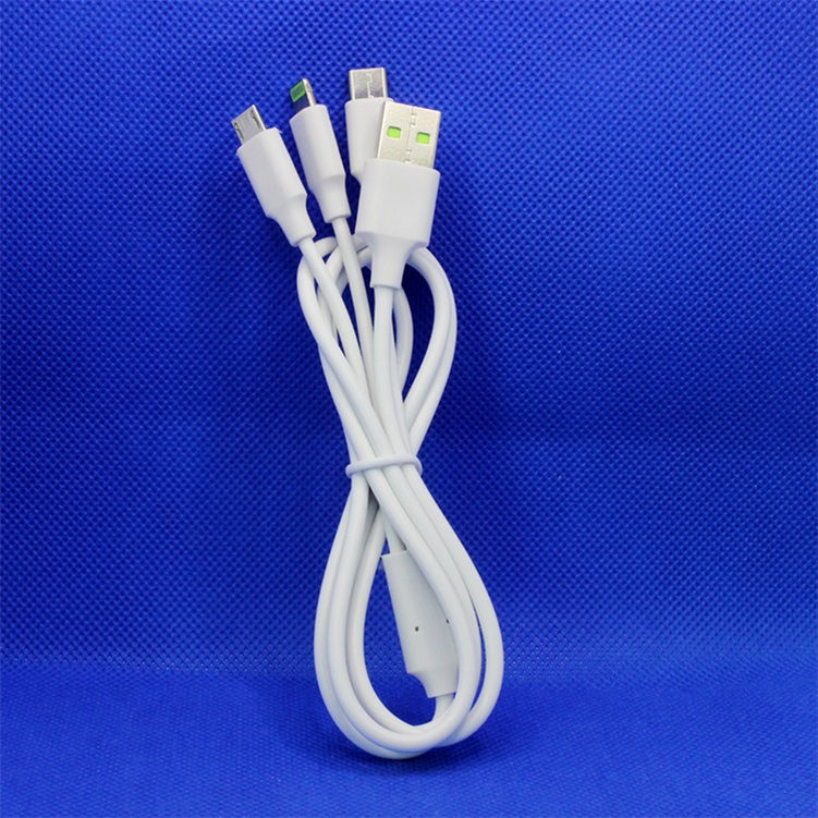 Lianxin Decheng USB 1-in-3 data cable 2A fast charging PVC 3-in-1 charging cable supports customization